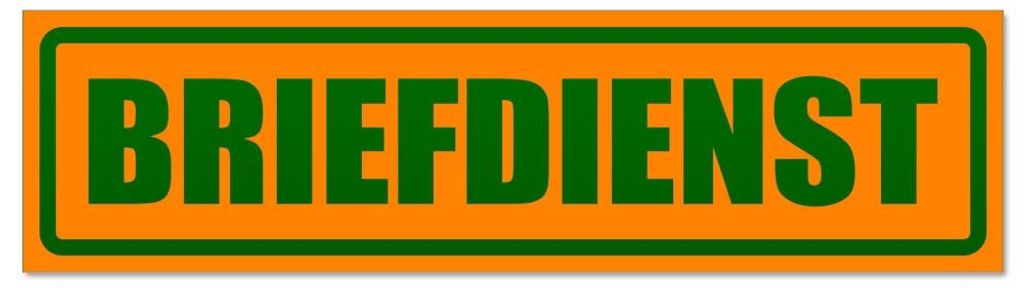 Kiwistar - Autoaufkleber - Orange - Grün - 30 x 8 cm - Briefdienst invertiert - Hinweis Aufkleber Sticker für Auto, Kfz, Fahrrad, PKW, LKW