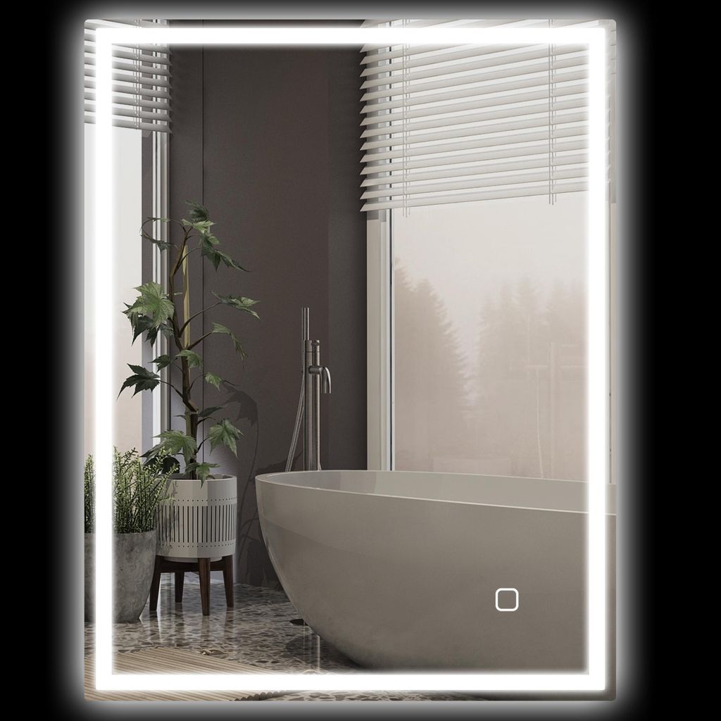 HOMCOM Zrcadlo do koupelny s osvětlením 90 x 70 cm, LED Obrázek produktu 