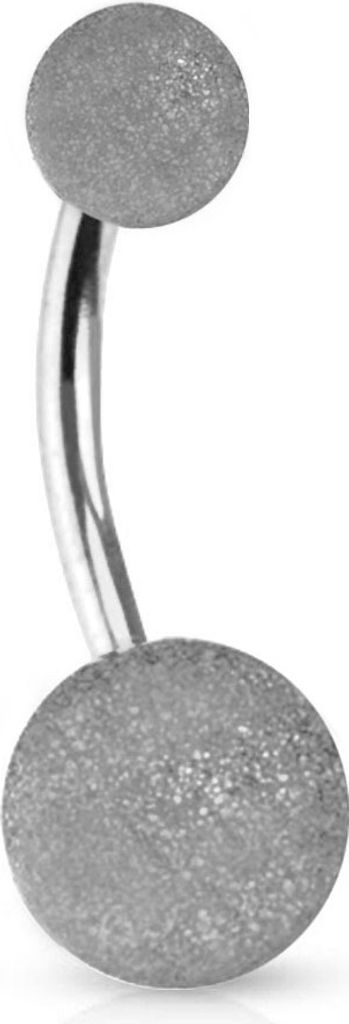 viva-adorno Bauchnabel Piercing Banane Edelstahl sandgestrahlt matt in verschiedenen Farben Z479, silber