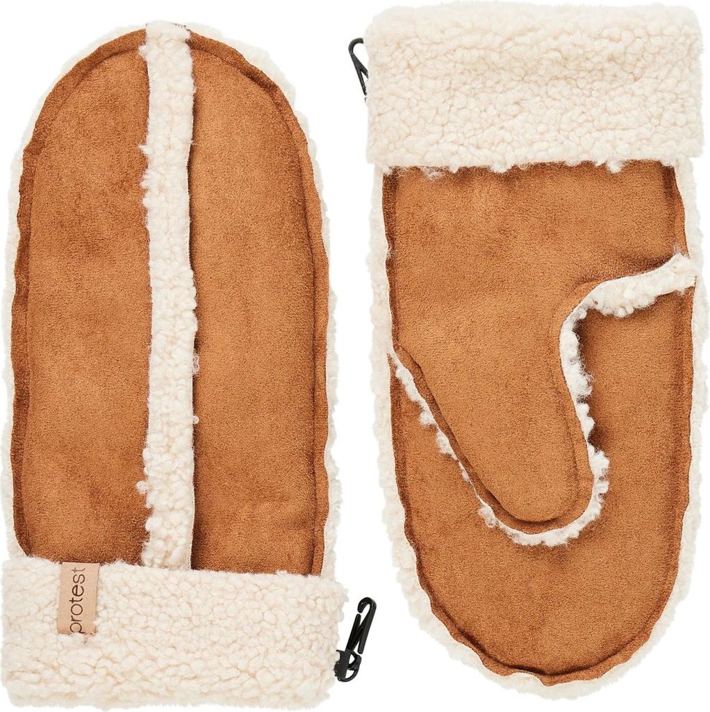 Protest Winterhandschuhe PRTDust Fäustlinge Teddy Brown : M Größe: M