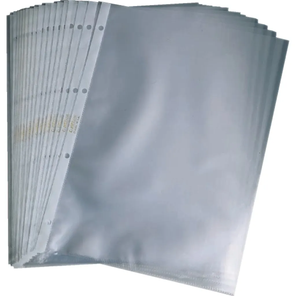 Pochette Perforée A4 Plastique Transparent Grainé pour Classeur Hetzel