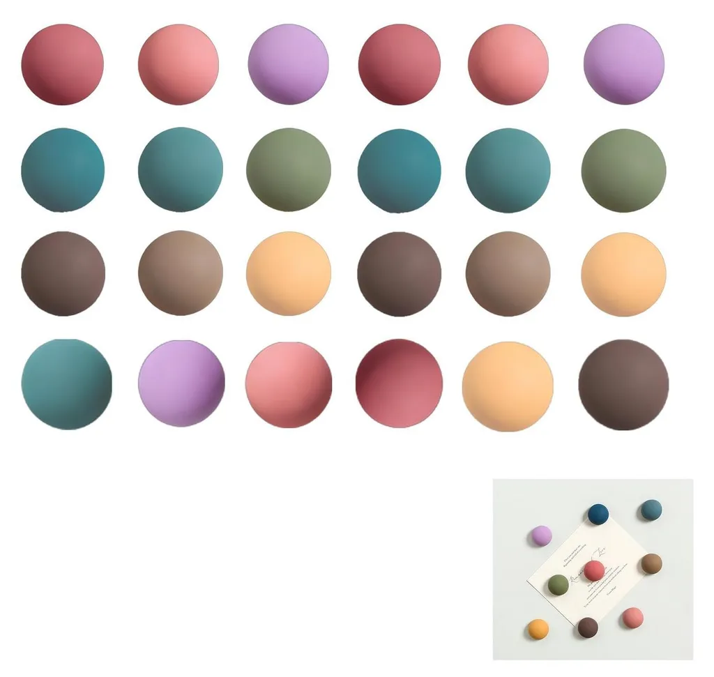 Lot de 24 aimants néodyme puissants pour tableau blanc et frigo - 9 couleurs