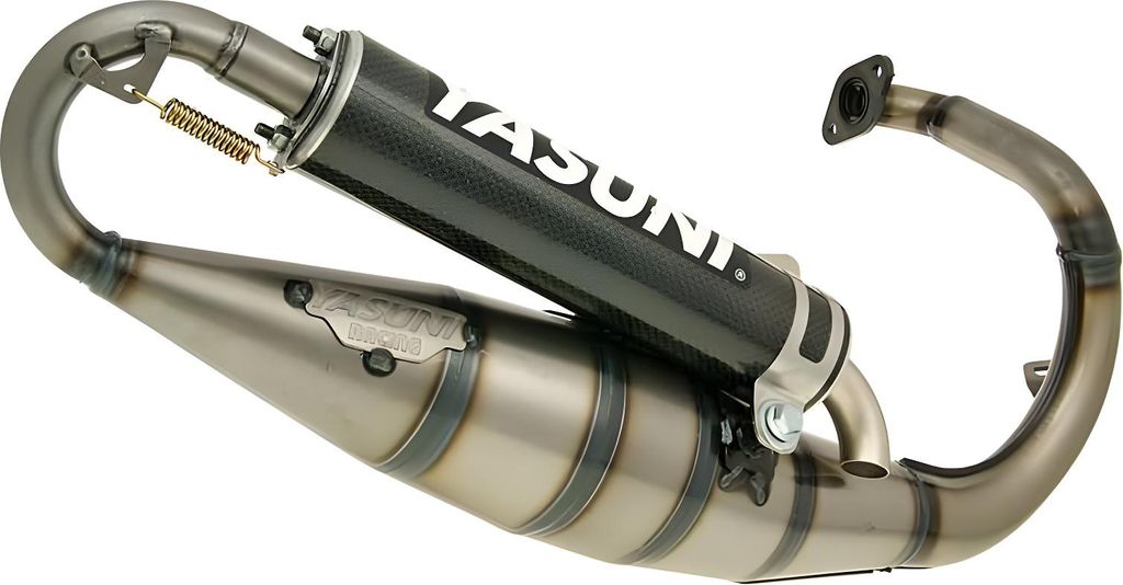 Yasuni Auspuffanlage Scooter R mit Zulassung, Carbon kompatibel mit Peugeot Speedfight 2 LC AC 1 307 WRC Vivacity SV GEO Elyseo Elystar Buxy Speeda...