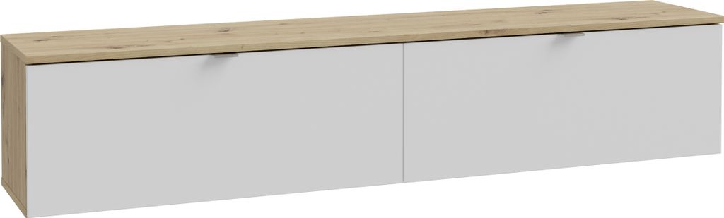 TV-Board LIBERTAD LBTT121 – Hängendes TV-Möbel in Artisan Eiche/Weiß für Fernseher bis 81 Zoll, modern und elegant