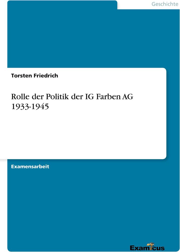 Rolle der Politik der IG Farben AG 1933-1945