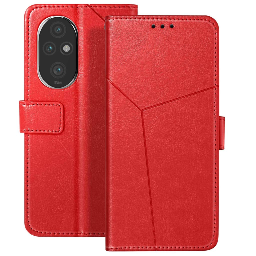 Avizar, Klappetui für Honor 200 Pro Portemonnaie + Standfunktion, Rot