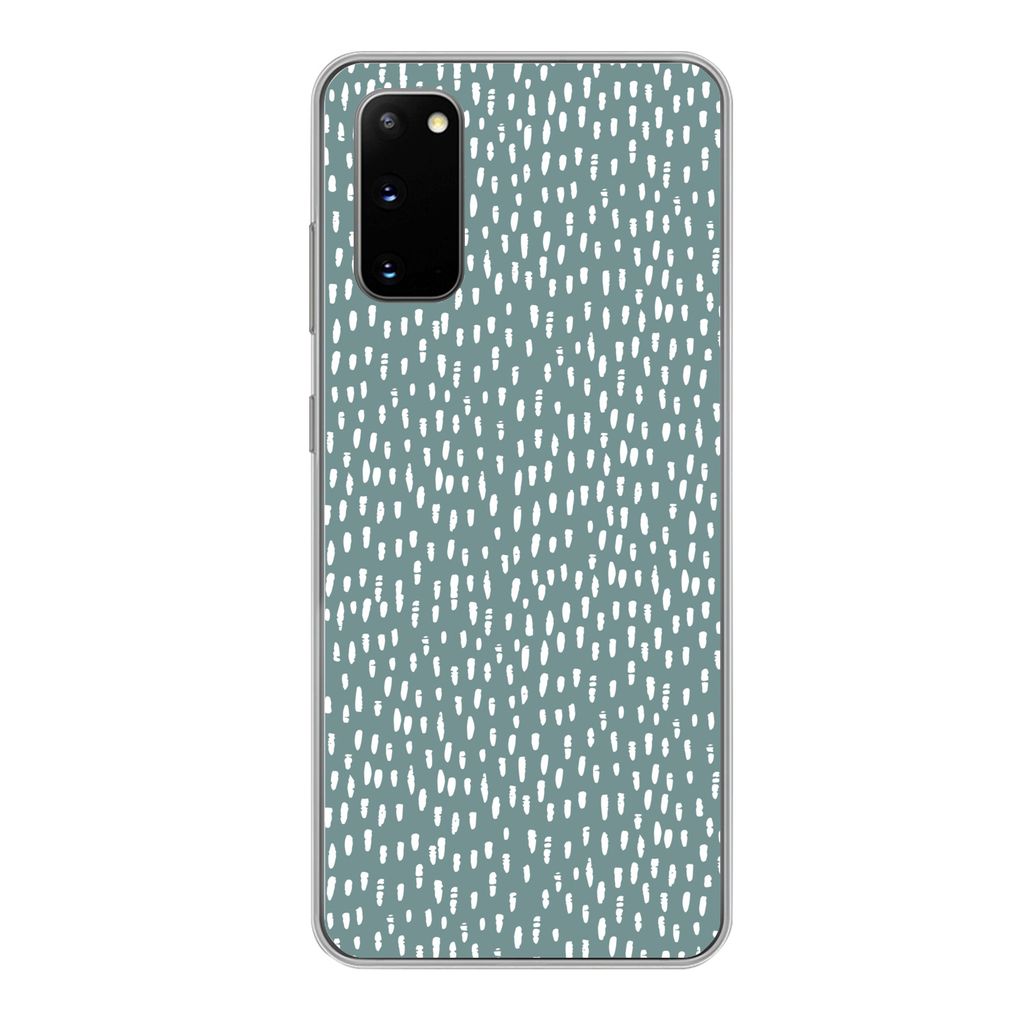 MuchoWow Handyhülle Schutzhülle Hülle für Samsung Galaxy S20 Polka dots - Weiß - Grün Silikon Softcase Handy Hülle - Bild