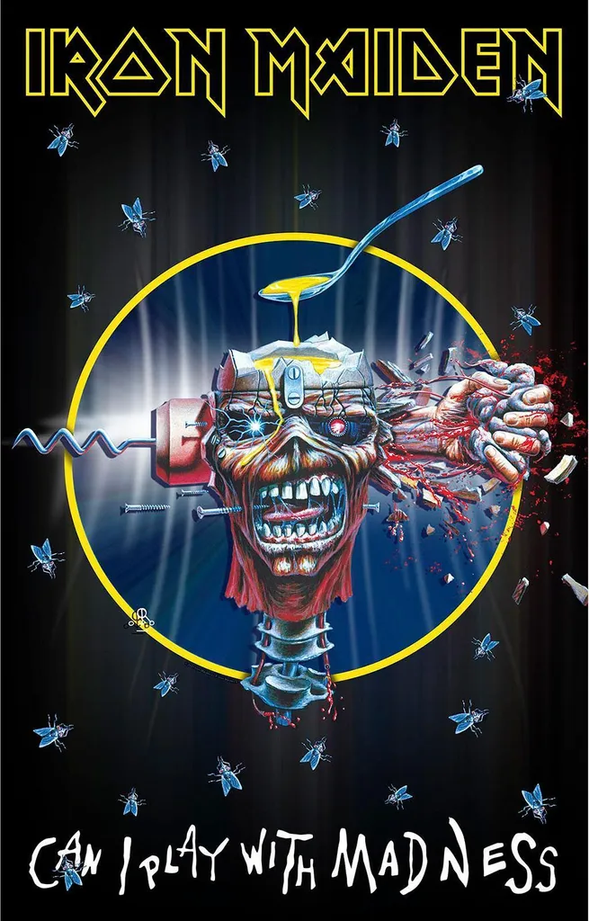 Poster en Tissu Iron Maiden Can I Play With Madness Déco Murale Rock