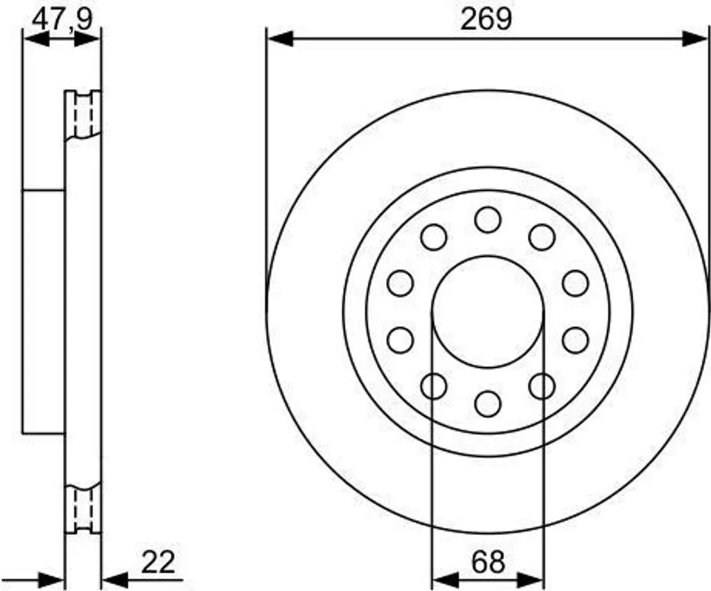 Disque de frein BOSCH 0986479366 pour Audi A6 4B arrière