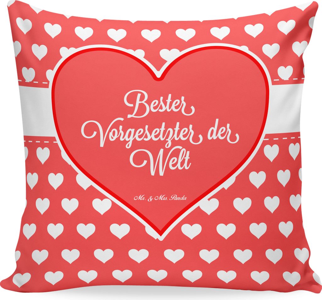 Mr. & Mrs. Panda couch kissen Vorgesetzter - Geschenk, 40x40, Dekokissen, Kopfkissen, Arbeit, für sofa, Boss, Arbeitgeber, kuschelkissen, Chef, Ab...