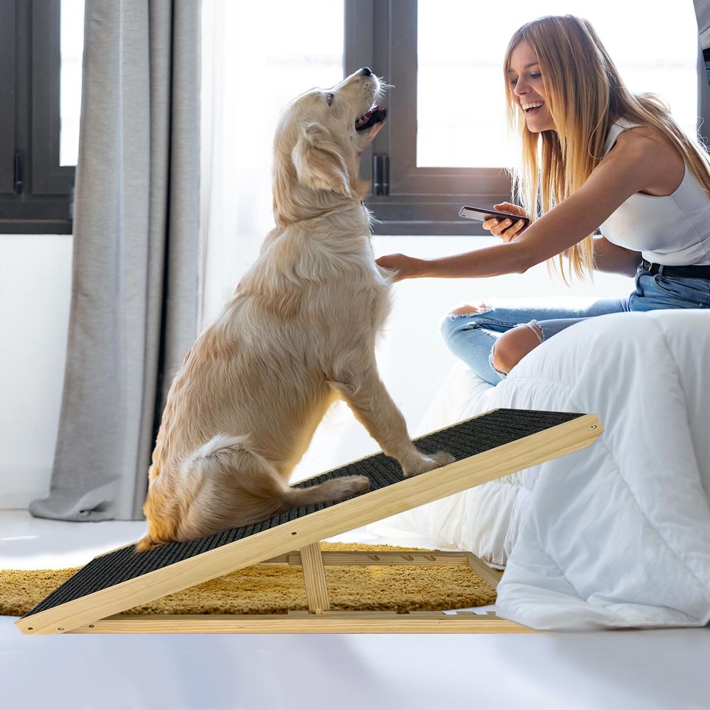 YZNAHRE Hunderampe 100cm Hundetreppe Holz Faltbar Produktbild 