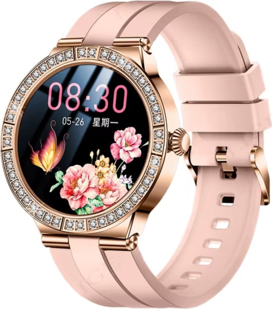 Elegante Damen Smart Uhr LIGE Madam in Rosa mit Zirkonen KP35350