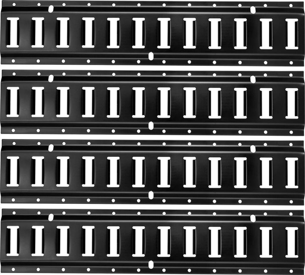 E-Track Tie-Down Rail Kit, 4 Pack 0.6 m E Track Rails, 20 Pcs Includes 2 Ratchet Straps & 4 O-Rings & 4 Tie-Offs with D-Ring & 2 Single Slots & 8 E...