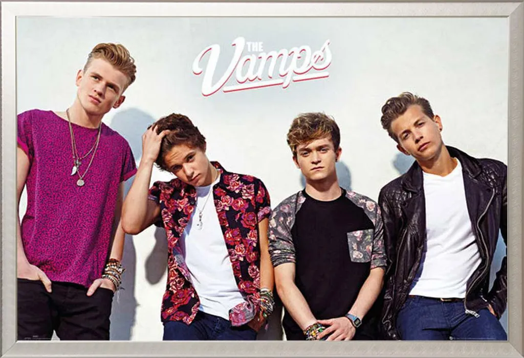 Poster The Vamps Band Wall in Cornice Argento Shinsuke 61x91.5 cm