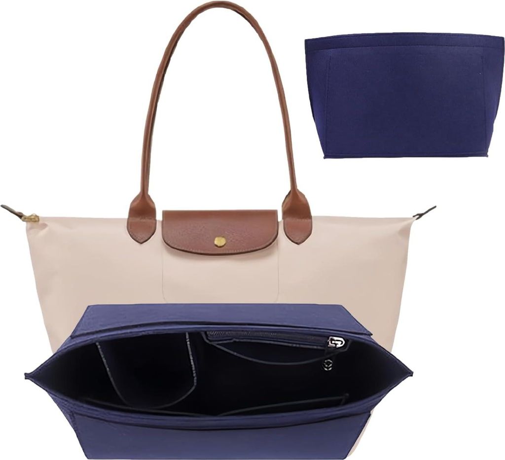 Handtasorganizer, Portemonnee-Organizer für Longchamp, Vilten Taschenorganizer mit mehreren Fächern, Große Handtasinsertion, Portemonnee-Zubehö...