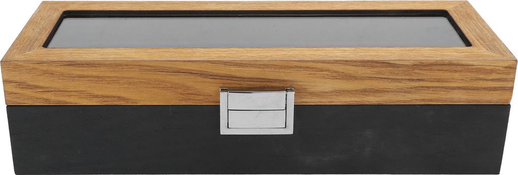Aufbewahrungsbox, 6 Fach, Massivholz, Vintage Design, Display Case für Uhren