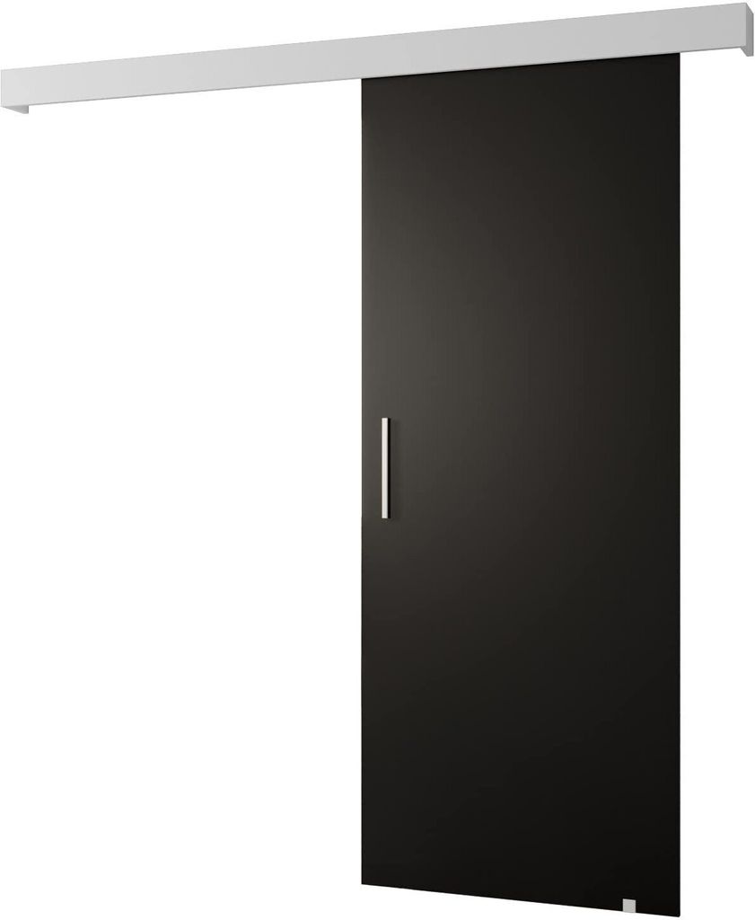 MEBLE KRYSPOL Salwador 1 Schiebetür, 70x204 cm, Schwarz , Weiß, Silber