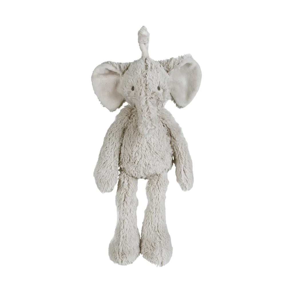 Doudou Éléphant Musical Bébé Happy Horse Enzo en Peluche Grise Soft