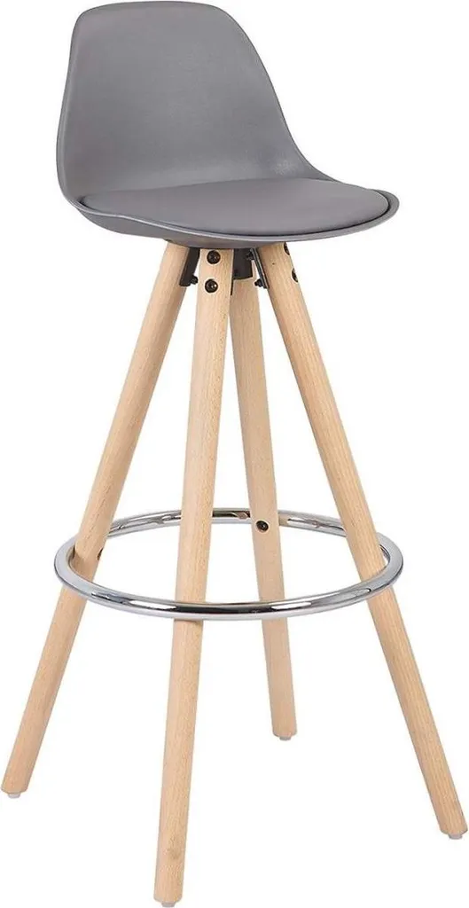Sgabello da Bar Moderno Grigio 75 cm - Ecopelle e Schienale Comfort