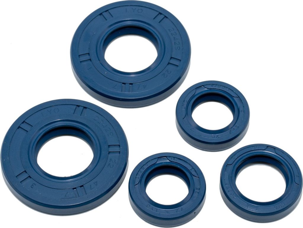 LYO Wellendichtring Set für Motor komplett blau, Doppellippe kompatibel mit Simson Schwalbe S50, KR51/1, SR4-2 Star, SR4-3, SR4-4