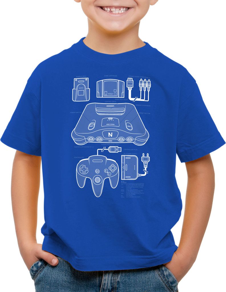 A.N.T. 64 Bit Retro Gamer Kinder T-Shirt konsole n64 videospiel