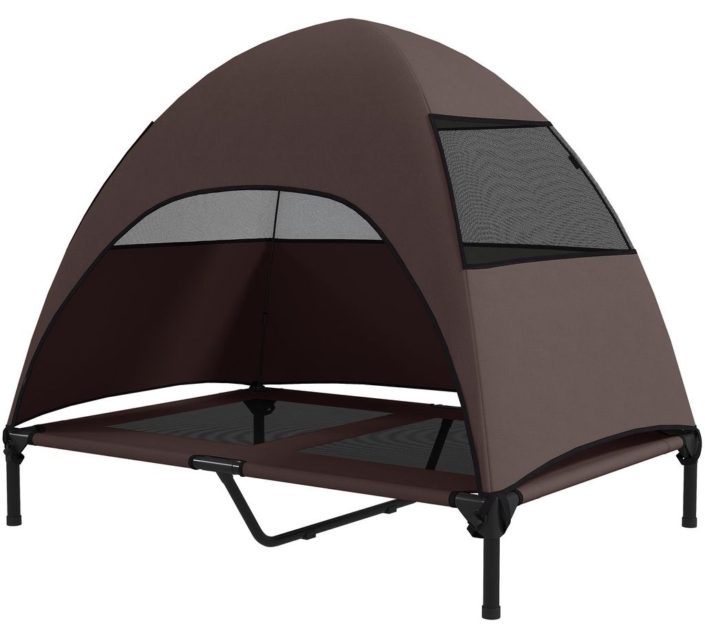 PawHut Hundeliege Outdoor mit Dach, Erhöhtes Hundebett für Produktbild 