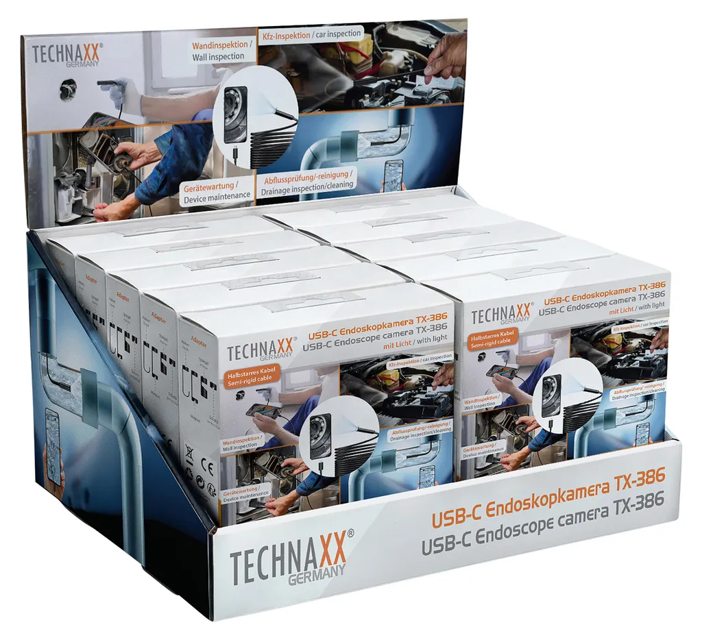 Caméra endoscopique Technaxx TX-386 USB-C avec éclairage LED - 500 cm - 5