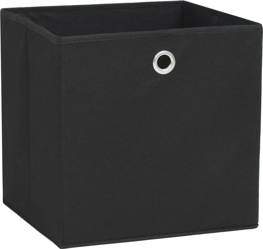vidaXL Scatole portaoggetti 4 pz. Tessuto non tessuto 28x28x28 cm Nero