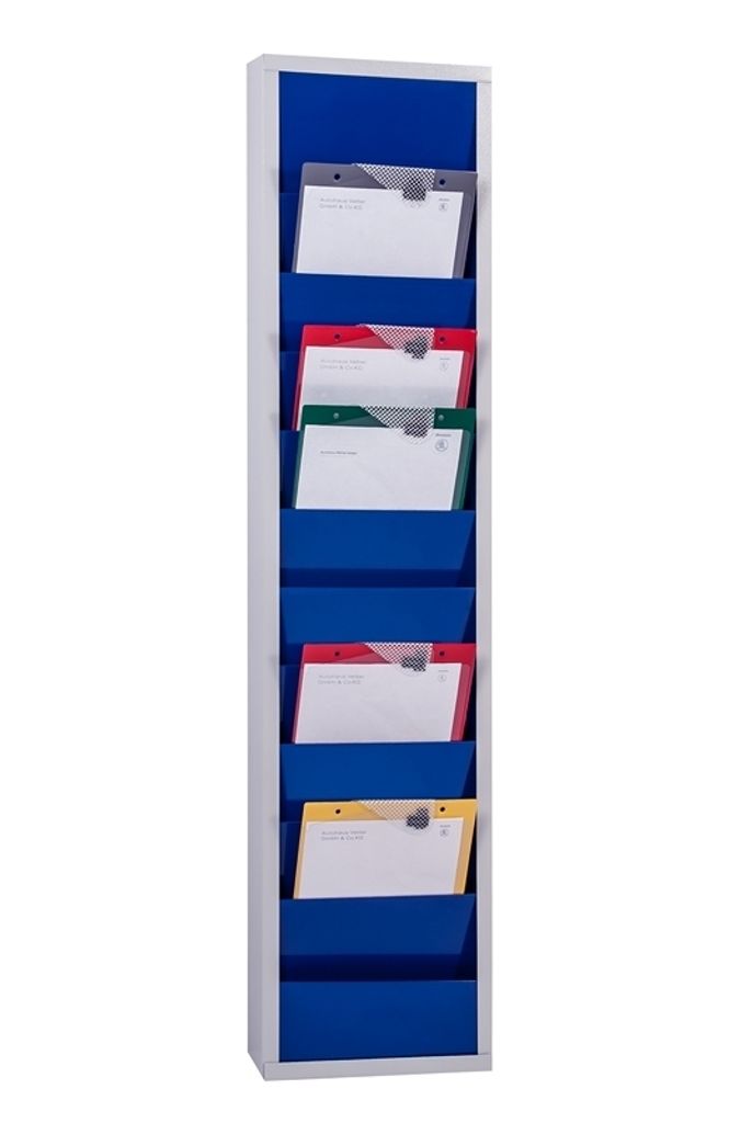Werkstattplaner H1278xB315xT74mm ultramarinblau 1-reihig