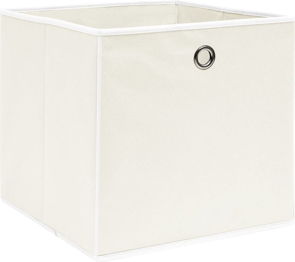 Scatole Portaoggetti 10pz Bianche 32x32x32 cm Tessuto Immagine del prodotto 