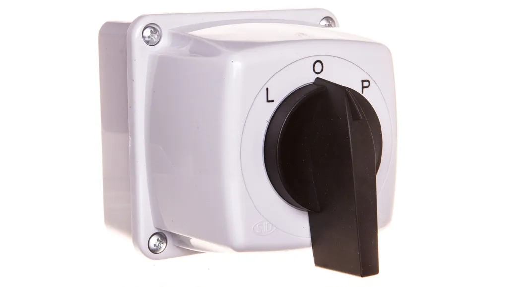 Sélecteur de sens moteur L-0-R 25A triphasé IP44 coudure E25-43 952542