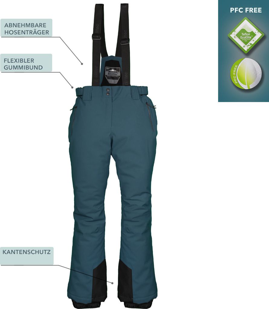 killtec Skianzug Damen Skijacke hellblau Skihose petrol