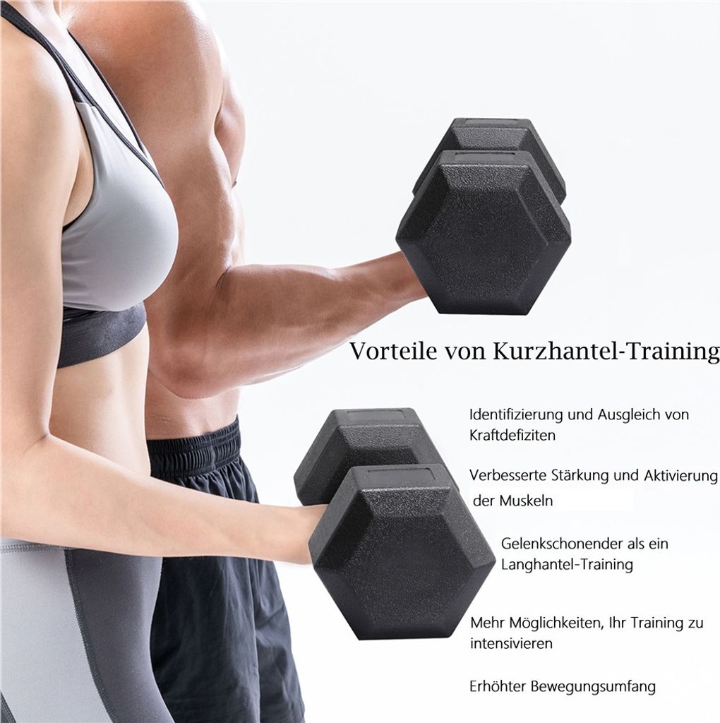 Yaheetech 2er Set 4 kg Kurzhanteln, Hexagon Hanteln, PVC Produktbild 9