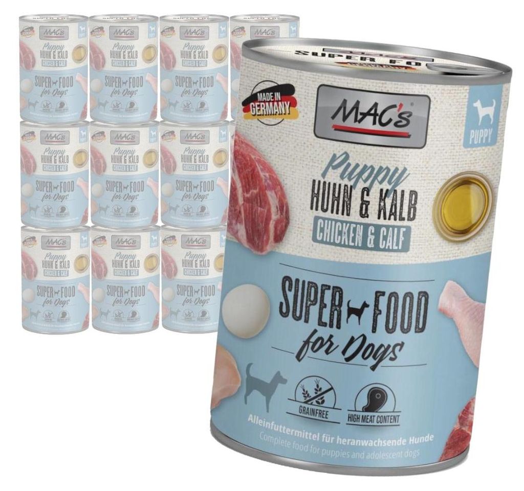 MAC's Welpen-Nassfutter ohne Getreide mit Huhn und Kalb, 12 Produktbild 