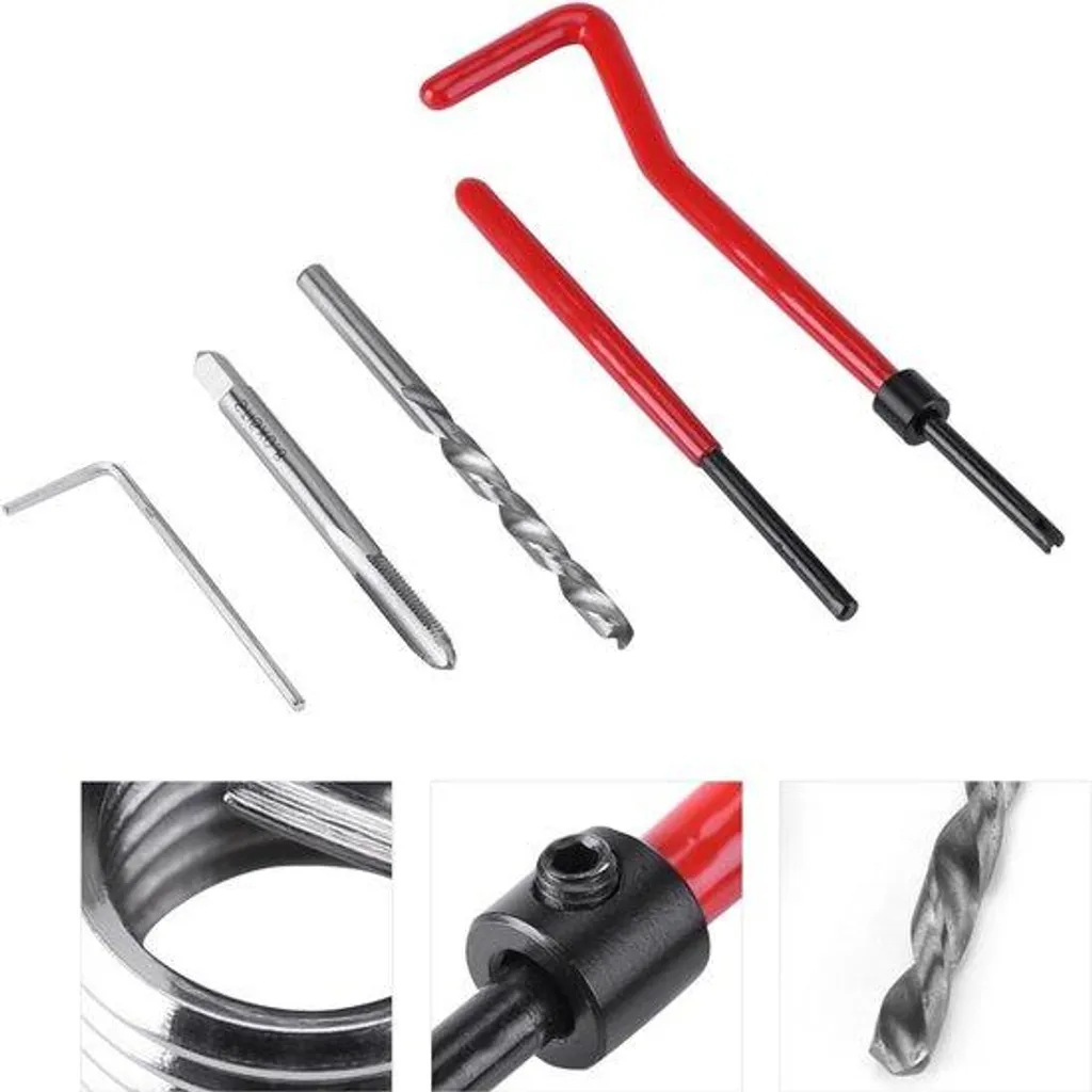 Coffret d'outils de taraudage et inserts filetés pour réparation auto