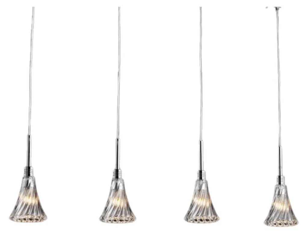 Italux Patria MD1100308-4A : Lampe suspendue moderne en verre et métal
