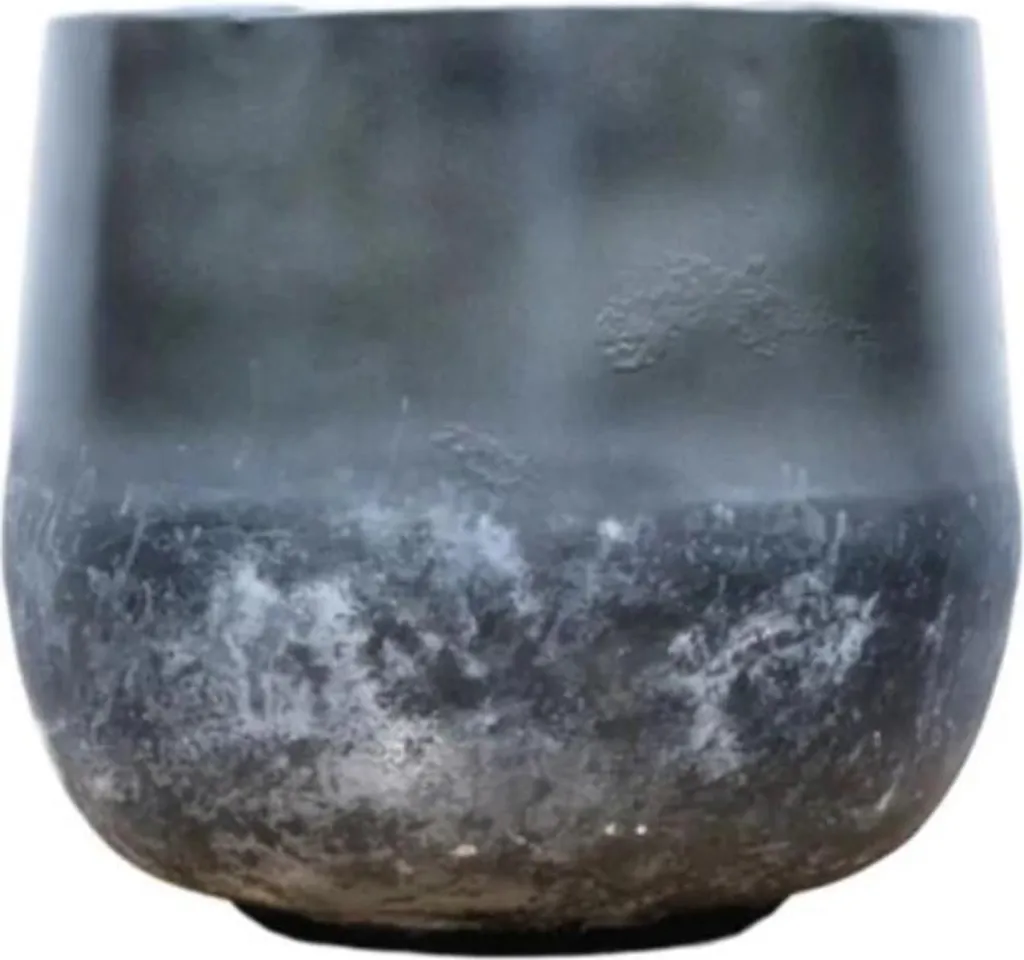 Pot de fleurs moderne 44cm - Jardinière robuste aux nuances terreuses