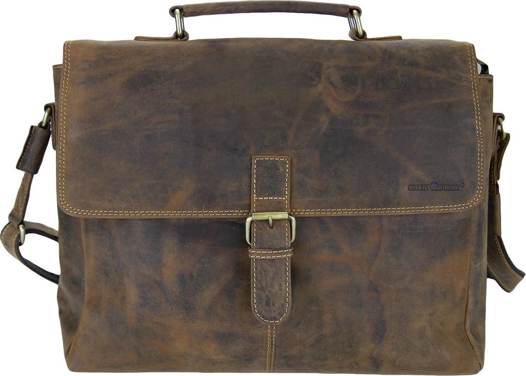Greenburry Vintage Messenger Bag Tasche Leder 40 cm Laptopfach