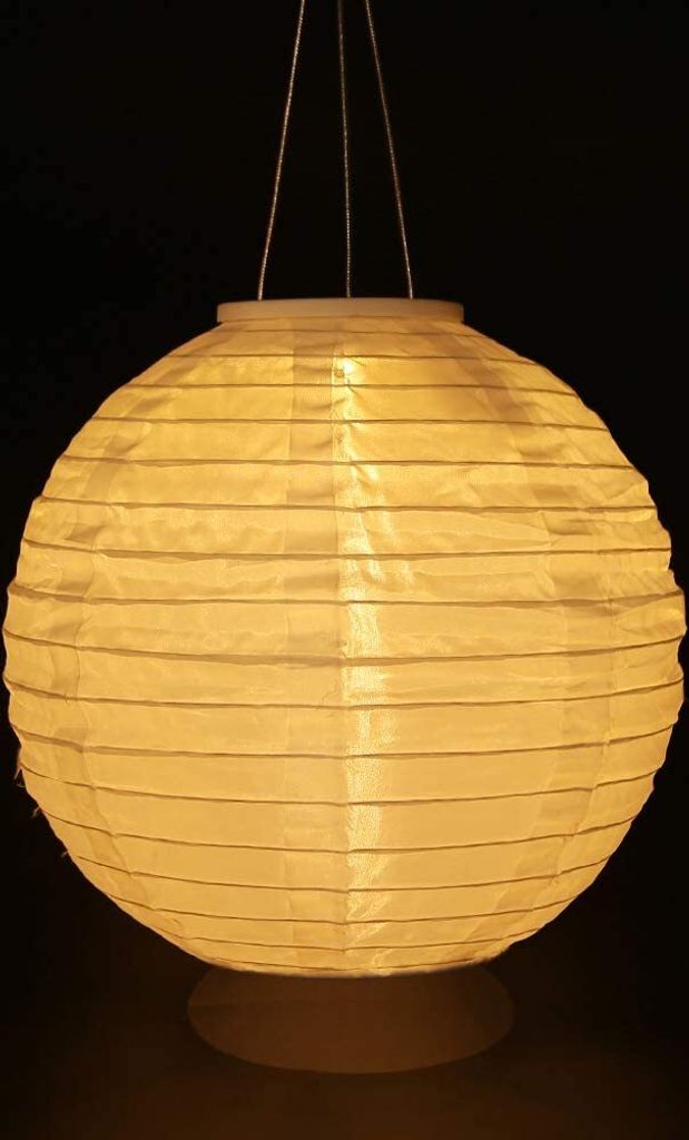 Solar Lampion weiß - Regenfeste Solarlampe - Hochzeit Fest Produktbild 5