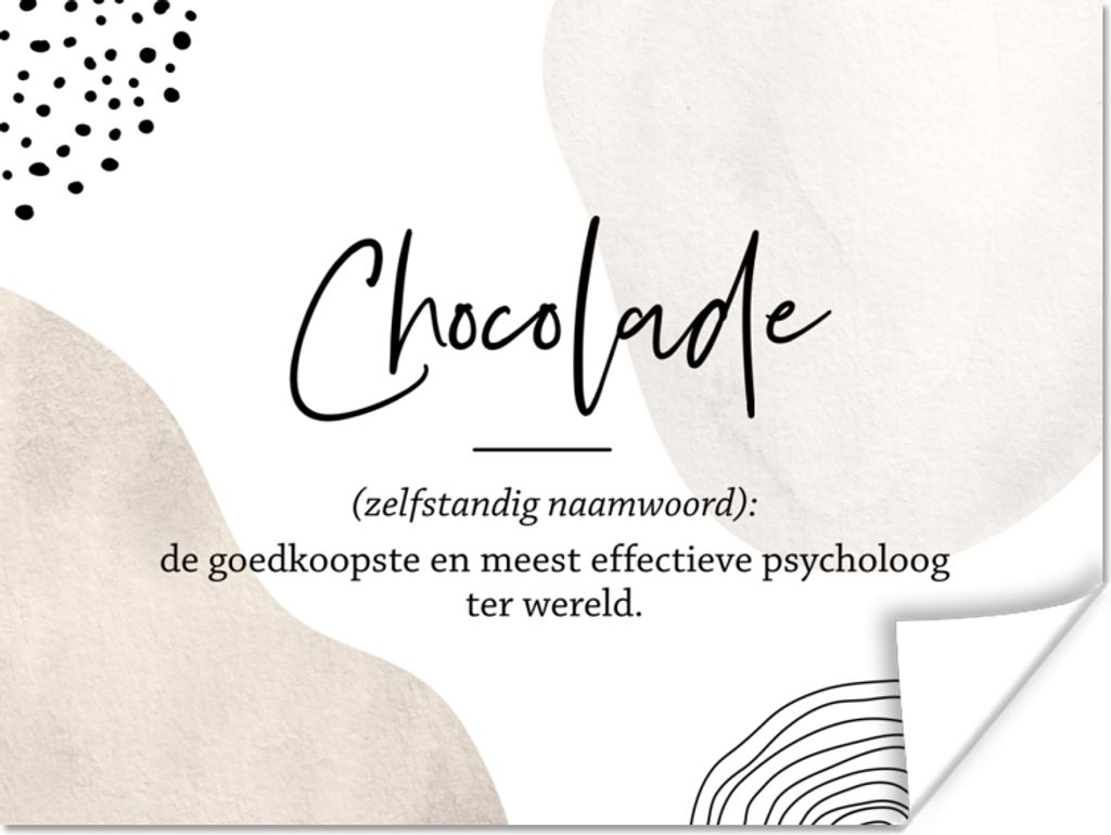 MuchoWow Poster Sprichwörter - Schokolade - Zitate - Wörterbuch - Definition Schokolade 80x60 cm - Kunst für zu Hause