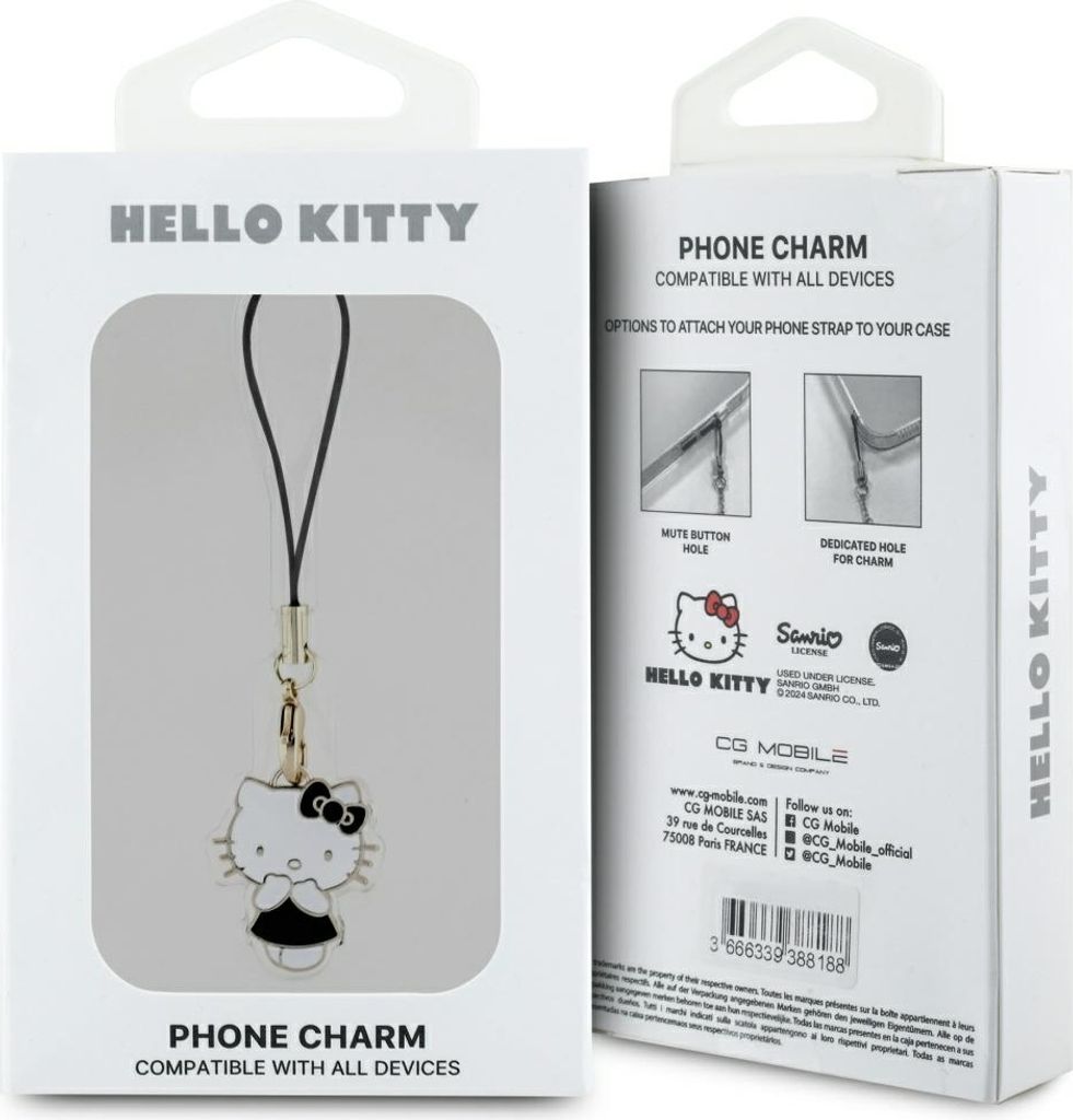 Hello Kitty Anhänger HKCPMKK Phone Strap schwarz/schwarz Charm Kitty Cute Schutzhülle