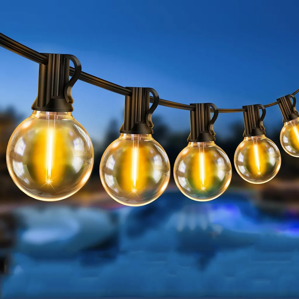 Guirlande G40 LED Imperméable 9m Blanc Chaud : 30 Ampoules Incluses