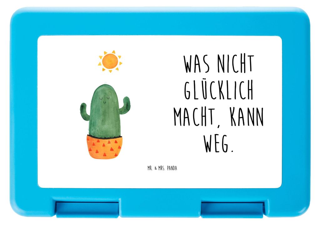 Mr. & Mrs. Panda Bentobox Kaktus Sonne - Weiß - Geschenk, Bento Box, Glück, Sonnenschein, Aufbewahrungsbox essen, Liebeskummer, Lunchbox, glückl...