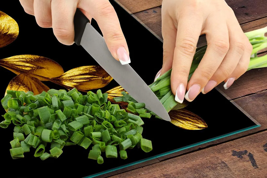 Tagliere Gigante in Vetro Oro 70x52 - Protezione Cucina Anti-Macchia - 3