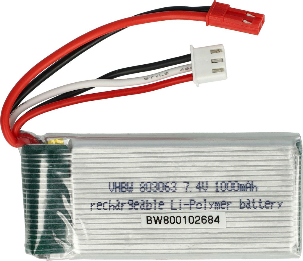 vhbw Akku kompatibel mit JST-SYP-2P Stecker für Modellbau Produktbild 