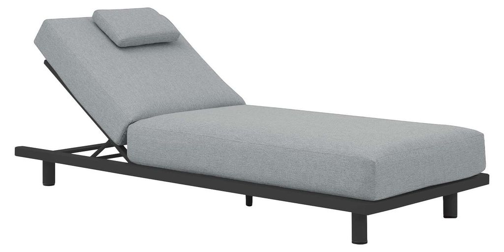 Sonnenliege Ostuni | Crepe Grey & Black | Aluminium und Textilene | 2er Set