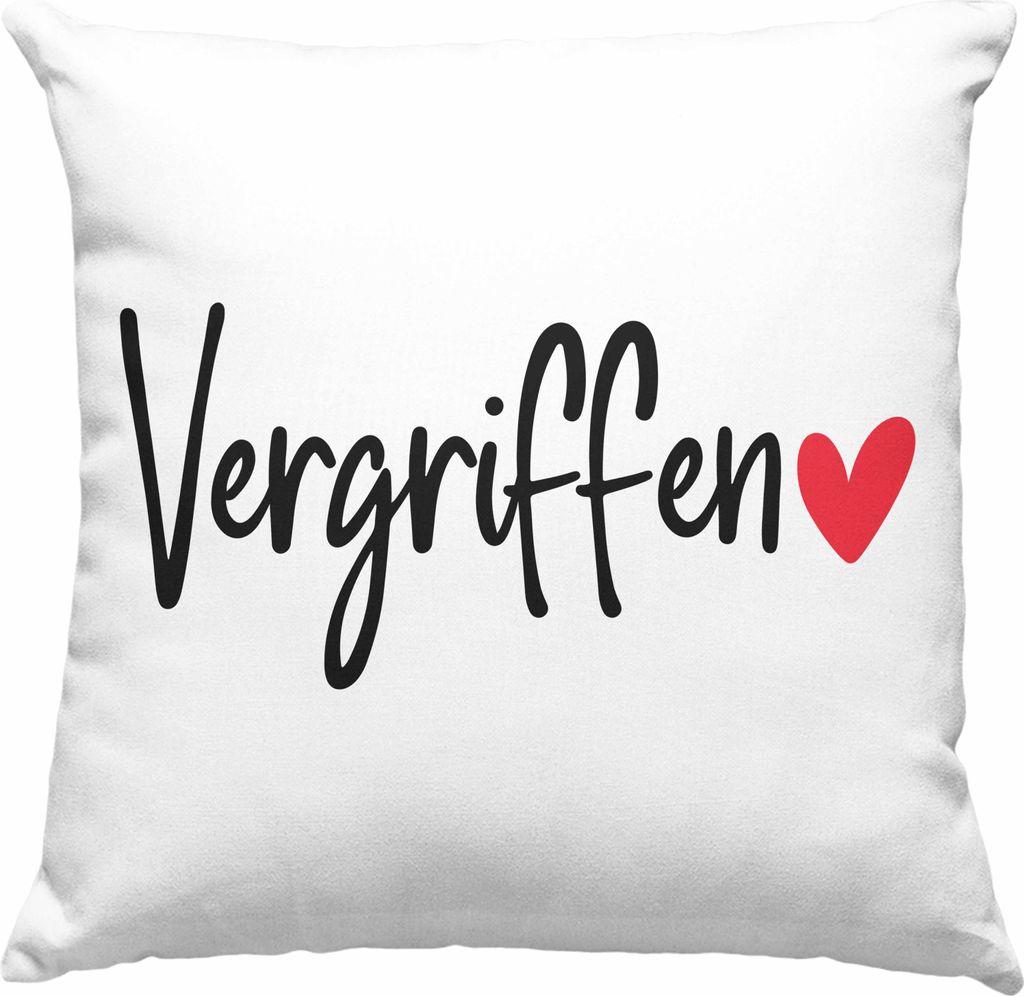 Trendation - Deko-Kissen mit Füllung 40x40 Vergirffen Geschenk Valentinstag Geschenkidee für Freund oder Freundin (Grau)