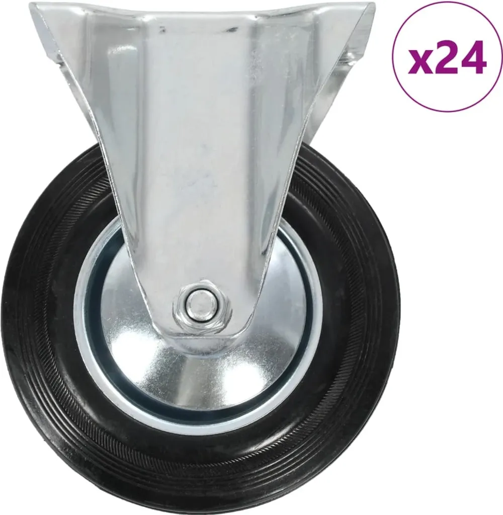 Roulette fixe 160 mm haute résistance avec bandage gomme pour atelier