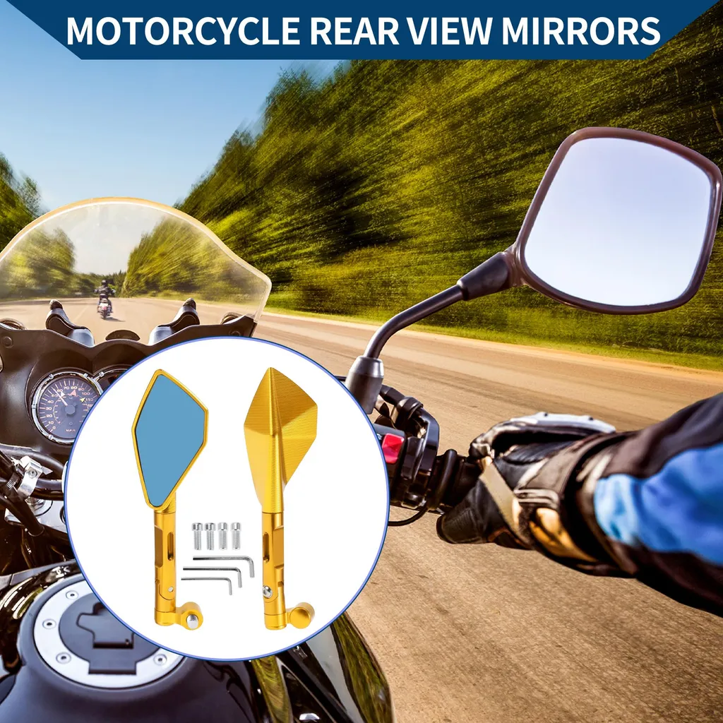 Rétroviseurs moto réglables pour une vision arrière élargie or M8