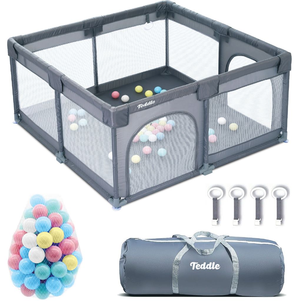 Teddle Parc Bébé - Parc bébé avec 50x balles de jeux - 120 Image du produit 